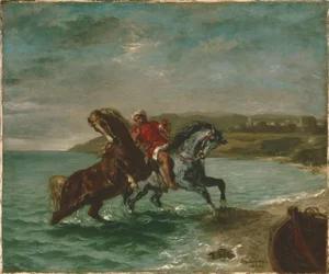 Chevaux sortant de la mer